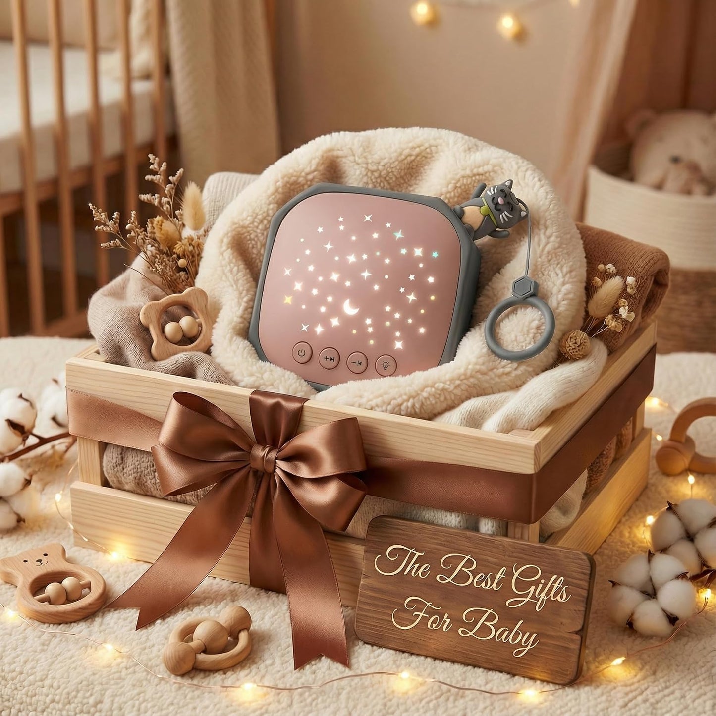 White Noise Sound Machine Baby with Star Projector | Portable Sleep Aid Lullaby Music for Baby Sleeping | Soothing Sound Machine for Nursery, Car Travel, Bedroom Crib, Kids Gifts (Puppy)