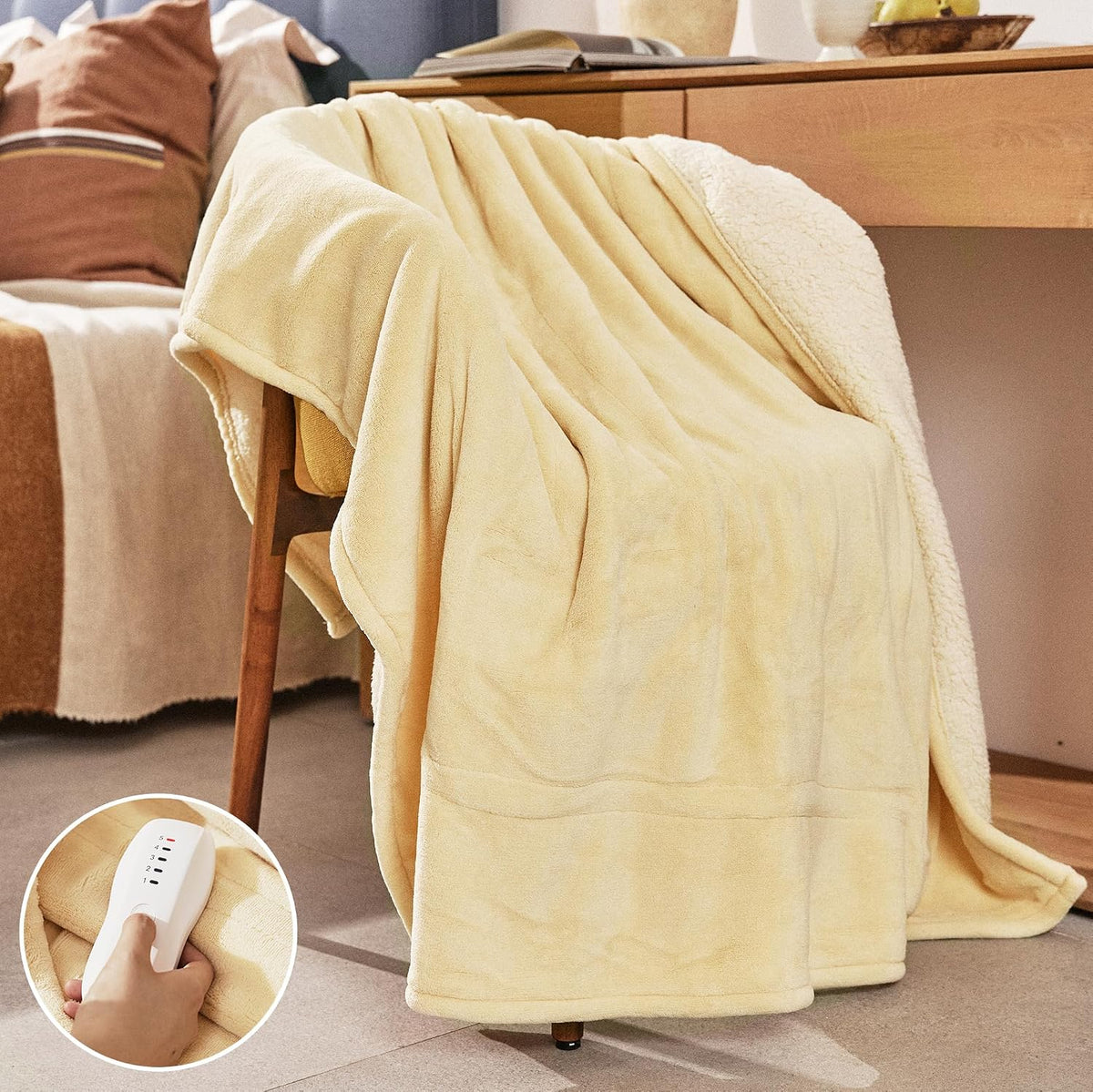 Heated Blanket 50x60”, 3 Hours Auto-Off Electric Blanket, Grey