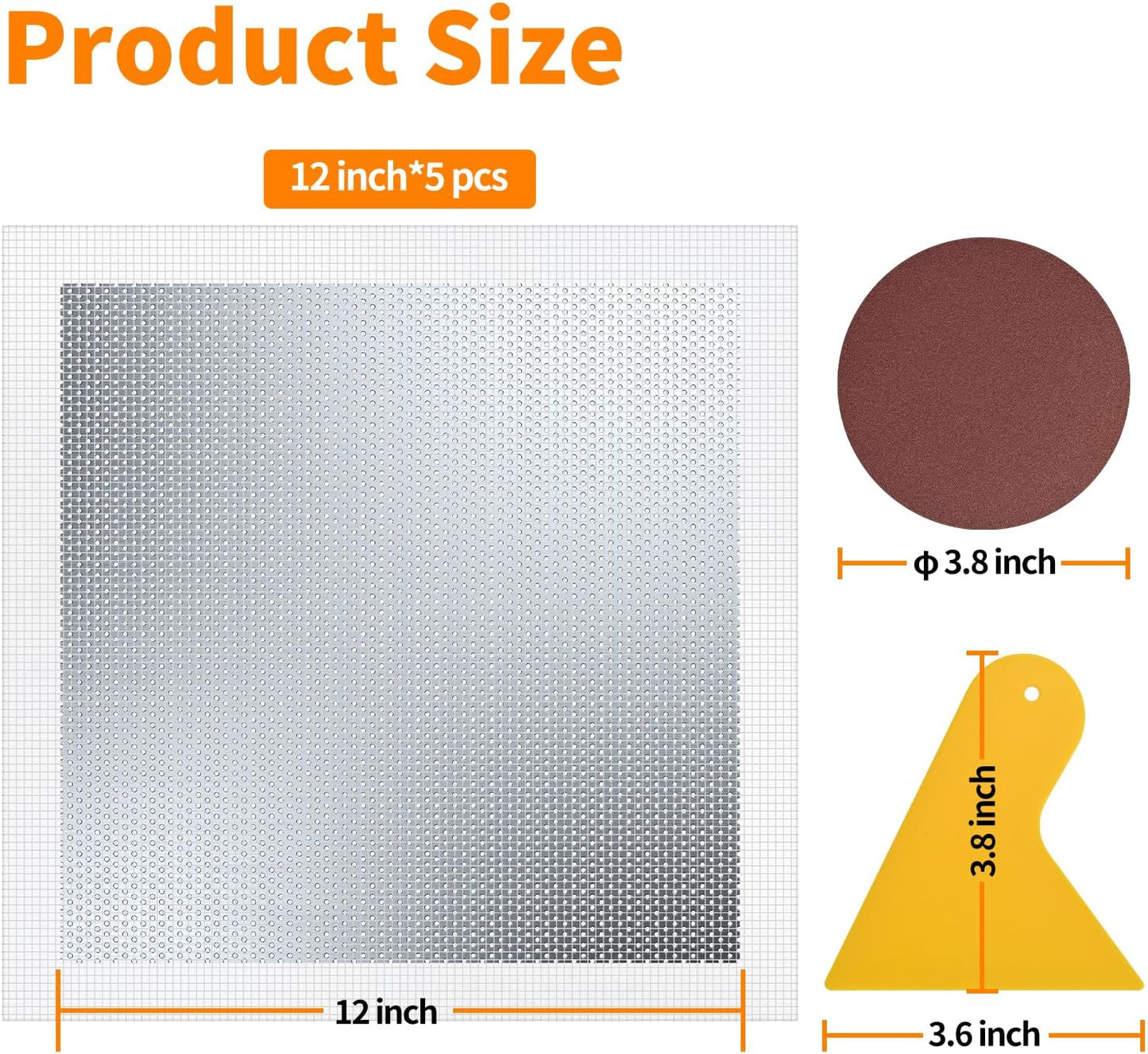 Wall Repair Patch Kit, 15 Pieces Aluminum Self-Adhesive Mesh Repair Patches for Drywall, Multiple Large Small Sizes 2/4/6/8 Inch Drywall Hole Repair Kit, Permanently Repairs Damaged Walls and Ceilings