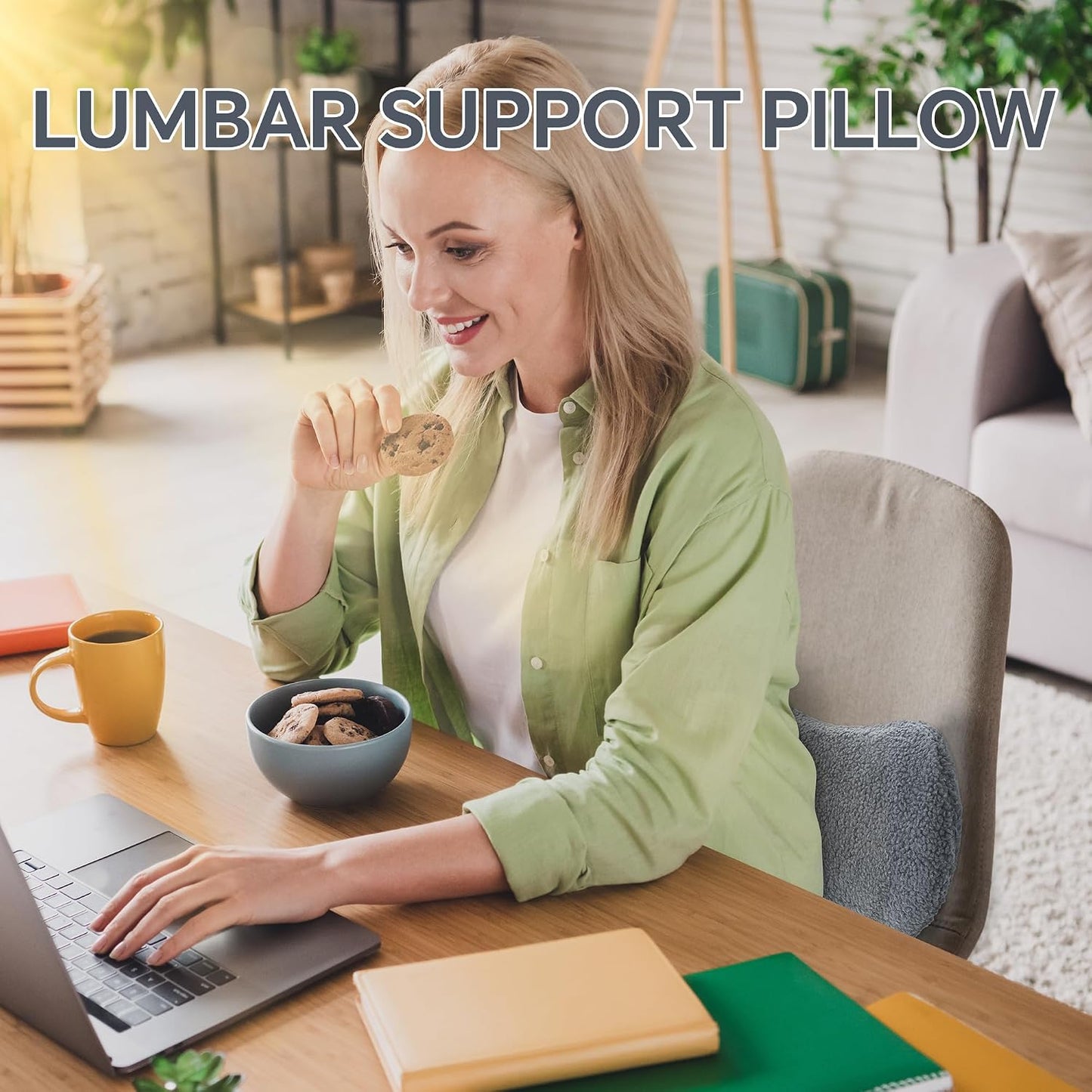 ROYALAY Sherpa Lumbar Support Pillow for Recliner, Memory Foam Back Pillow for Chair, Warm Couch Back Cushions for Elderly with Machine Washable Cover, Lumbar Pad for Car Office Chair, Brown
