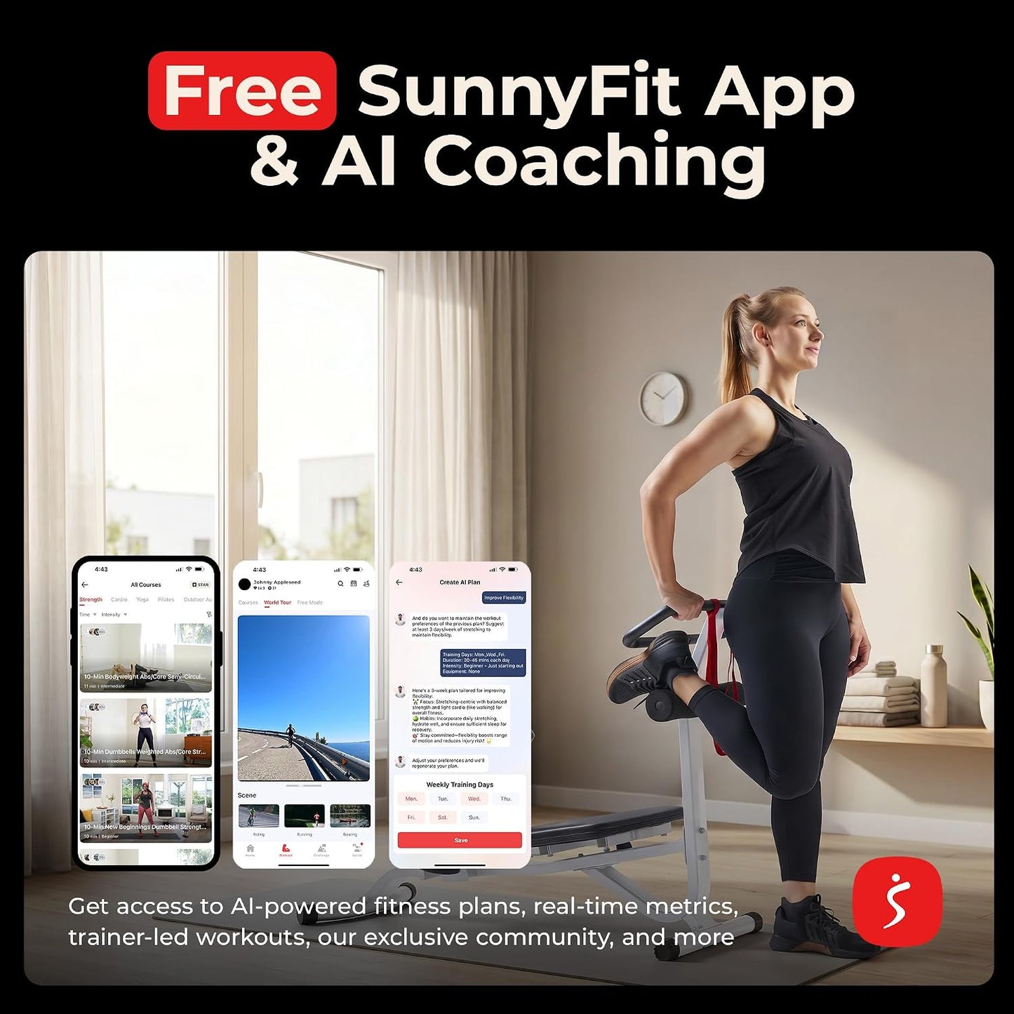 Sunny Health & Fitness Full Body Stretch Machine Back Stretcher Pivot Seat | Pivoting Seat, Multi-Use Handlebar, Padded Back Support, Full-Body Stretching, Flexibility Training, Home Gym Use