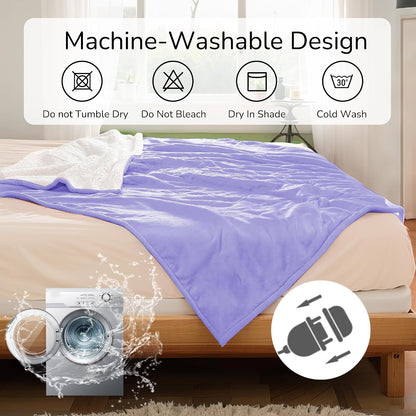 Electric Heated Blanket Full Size 72"x84" – Light Gray | ETL for Safe Overnight, 4 Heat Settings & 10H Auto Off, Dual-Sided Microplush Sherpa for Home Night, Machine washable