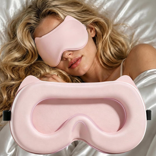 3D Blackout Sleep Mask, Memory Foam Eye Cover for Travel