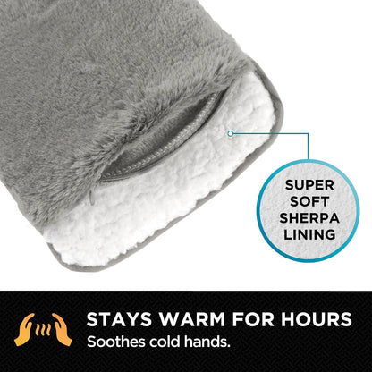 Brookstone Faux Fur Hand Warmer Muff with Microwavable Gel Pack
