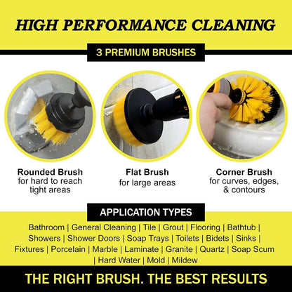 Cordless Power Spin Scrubber Drill Attachment - Electric Dish Scrubber Spin | Medium Drill Brush Attachments for Cleaning Tile, Grout, Dishes, Pots, Pans, Air Fryers, Fish Tanks, Boat Seats & Boat Hulls