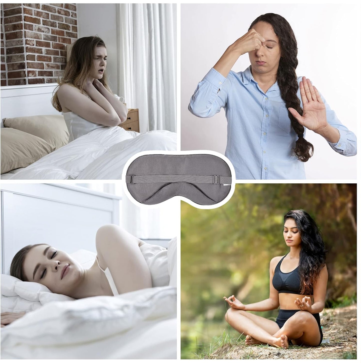 100% Bamboo Viscose Sleep Eye Mask - Dark Gray - Superior to Cotton - Light Blocking Travel Blindfold for Men & Women - Ultra-Soft & Comfortable with Adjustable Strap for Restful Sleep - by JoMo