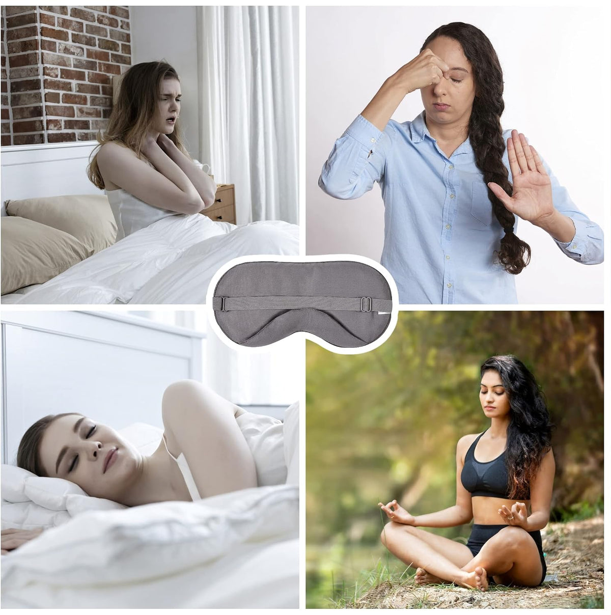 100% Bamboo Viscose Sleep Eye Mask - Dark Gray - Superior to Cotton - Light Blocking Travel Blindfold for Men & Women - Ultra-Soft & Comfortable with Adjustable Strap for Restful Sleep - by JoMo