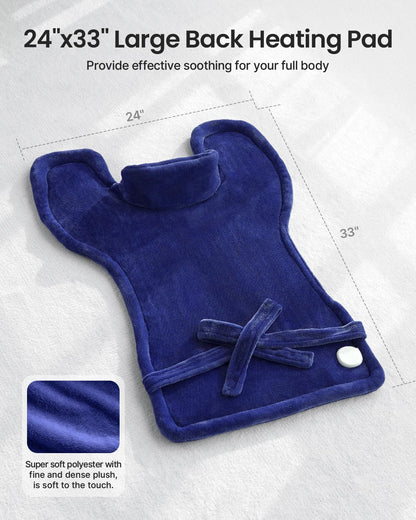 RENPHO Electric Heating Pad - 6 Heat Levels for Neck Shoulder and Back, Birthday Gifts for Women Men Mom Dad, Weighted Pad for Snug Fit, ETL Safety Certified, FSA Eligible, 24"x33" Gray