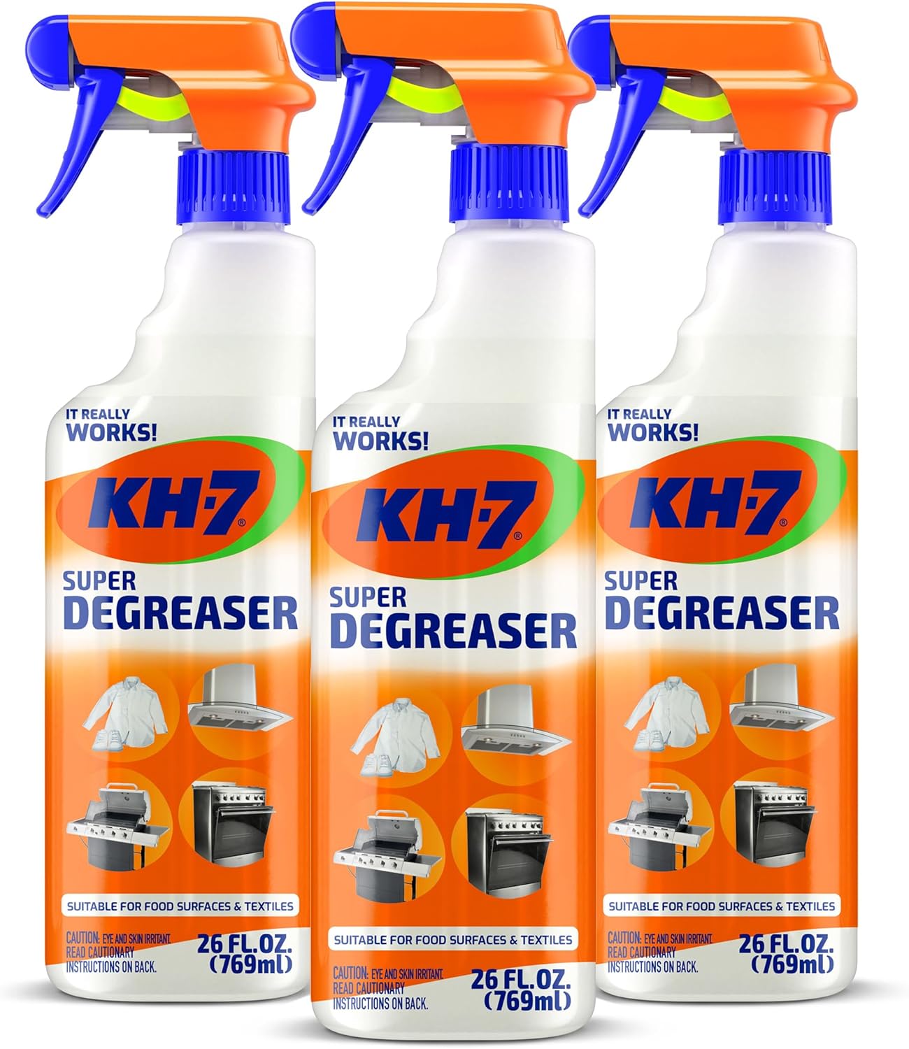 KH-7 Super Degreaser Multipurpose Cleaning Spray: The Heavy Duty All Purpose Cleaner for Your Home, Kitchen, Garage, Car & Laundry | Total Cleaner & Powerful Grease Remover, 26 oz