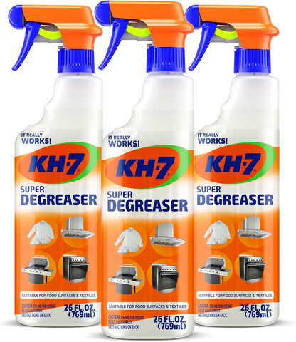 KH-7 Super Degreaser Multipurpose Cleaning Spray: The Heavy Duty All Purpose Cleaner for Your Home, Kitchen, Garage, Car & Laundry | Total Cleaner & Powerful Grease Remover, 26 oz