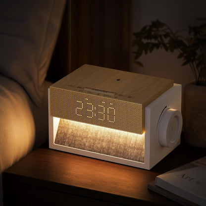 Sunrise Alarm Clock with Sound Machine, Bedroom Clock with Wireless Charger & 20 Soothing White Noise, Wake Up Sunlight Simulator for Adults