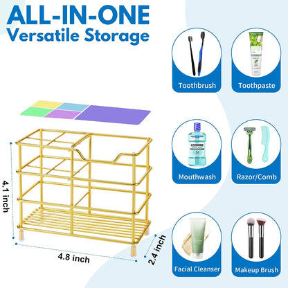 Electric Toothbrush Holders for Bathrooms 304 Stainless Steel Quick Drying | Upgrade Heavy Duty Sturdy Durable Toothpaste Holder Bathroom Organizer Storage Decor Accessories Tooth Brush Holder Caddy