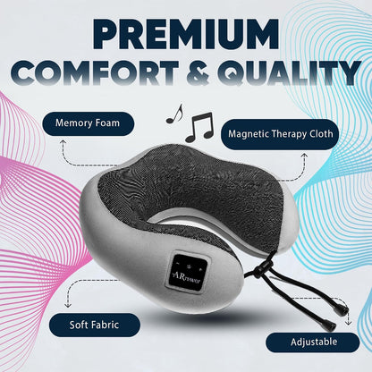 Bluetooth Music Semicircular Neck Pillow Wireless Bluetooth Speaker Suitable Airplane,Bus,Train,Car,Office,and Outdoor Camping for Sleeping, Resting The Best Travel Essentials. (Black)