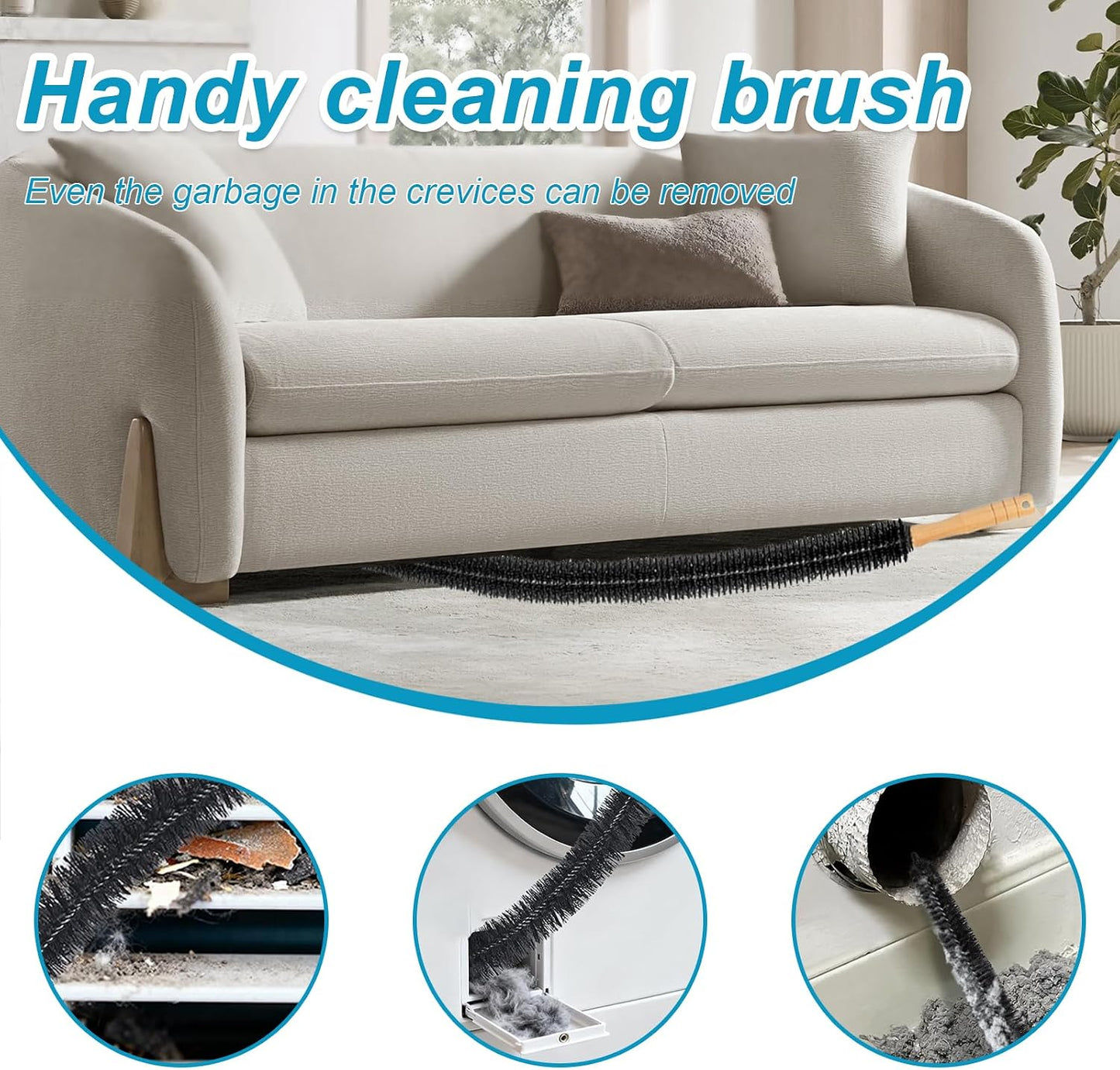 Upgraded Dryer Lint Vent Cleaner Kit: Flexible Vacuum Hose Attachment for Lint Removal |Universal Vacuums Deep Cleaning Brush for Clogged Ducts