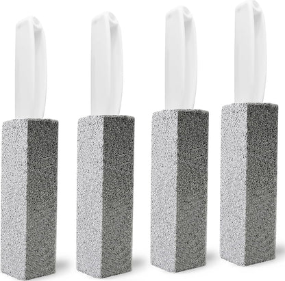 Pumice Stone Toilet Brush for Cleaning Toilet Bowl with Handle, Pumice Stick Pumice Scouring Pad for Cleaning, 4 Pack