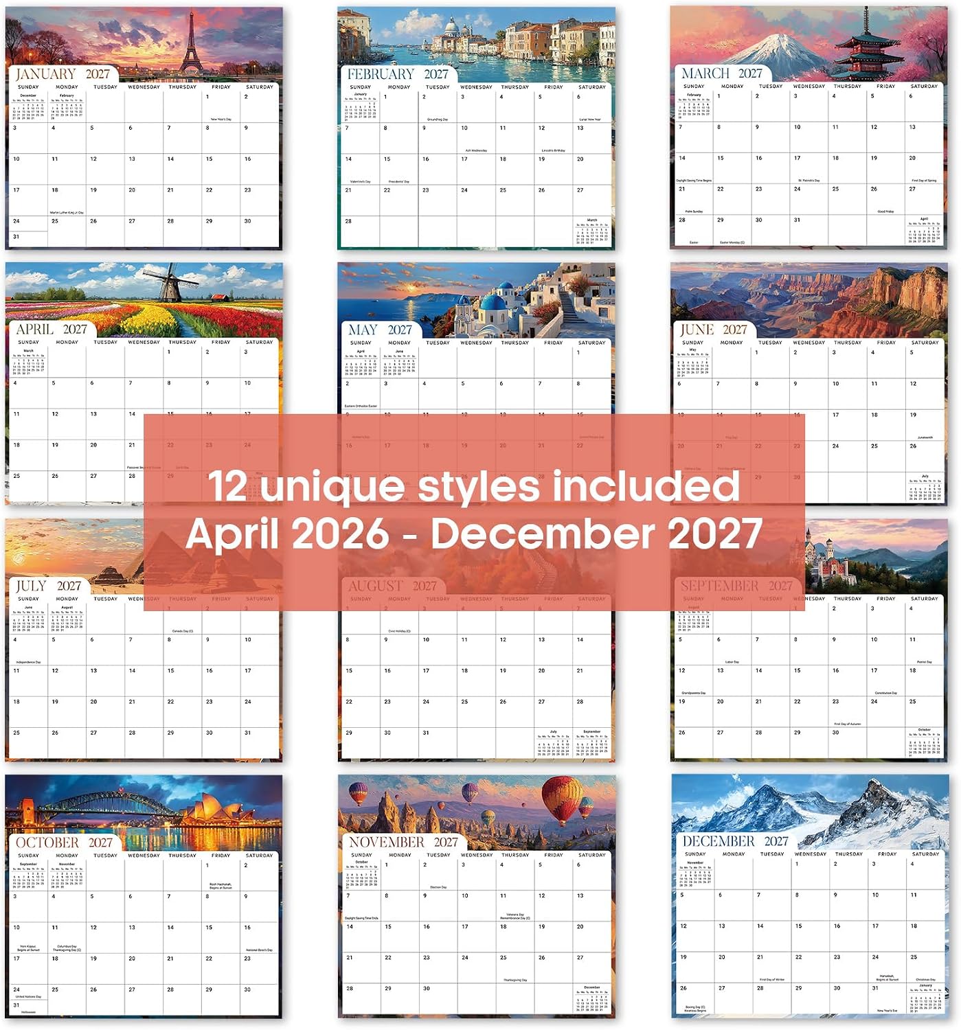 2026-2027 Magnetic Calendar for Refrigerator, Apr 2026-Dec 2027 | 21-Month Fridge Calendar 2026-2027 for Home Planning, Scheduling and Easy Organization, Greenery