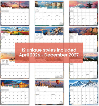 2026-2027 Magnetic Calendar for Refrigerator, Apr 2026-Dec 2027 | 21-Month Fridge Calendar 2026-2027 for Home Planning, Scheduling and Easy Organization, Greenery