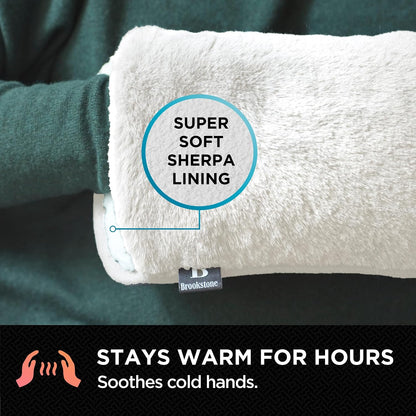 Brookstone Faux Fur Hand Warmer Muff with Microwavable Gel Pack