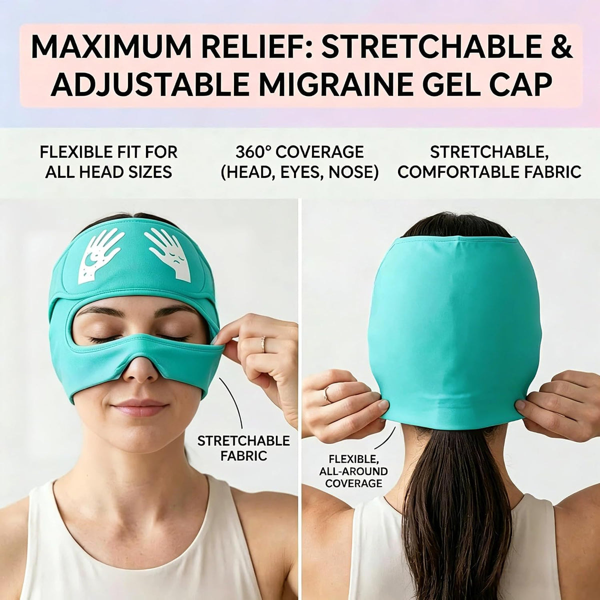 3-in-1 Migraine Relief Cap with Eye Holes