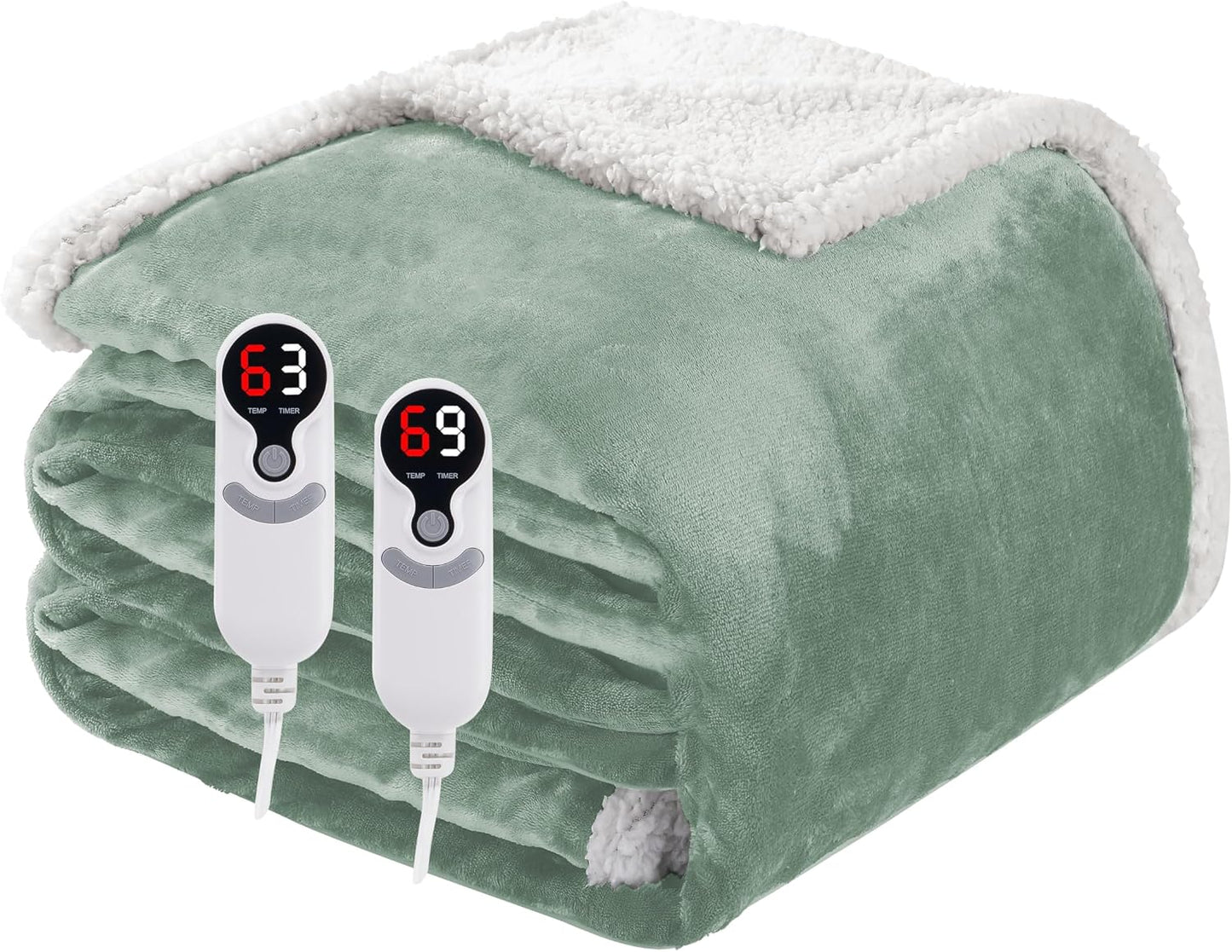 Soypipo Electric Heated Throw Blanket 50"x60", Faux Fur Plush with 4 Heat Settings & 2/4/8/10H Auto Shut-Off, Overheat Protection, Machine Washable, for Office & Chair, Dark Grey