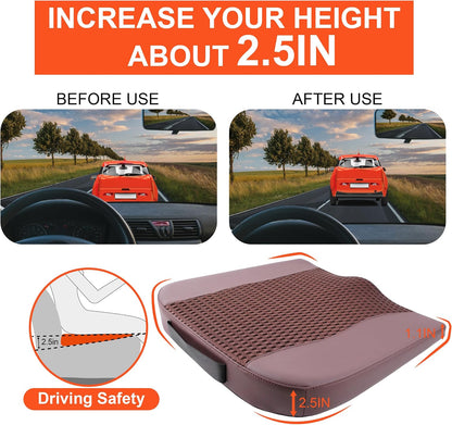Lofty Aim Car Seat Cushion, Memory Foam Car Seat Cushions for Long Driving | Comfy Car Seat Pillow for Pain Relief, Driver Seat Cushion Adds Height, Butt Cushion for Car, Truck, Office Chair, Black