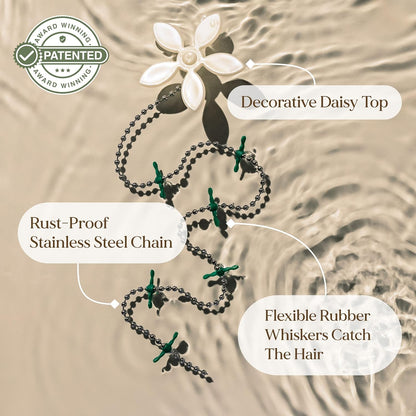 Shower Drain Hair Catcher – Disposable Bathroom Hair Trap, Easy to Install in Shower Drain Cover, Helps Prevent Clogs – As Seen on Shark Tank – Silver Flower (4-Pack)