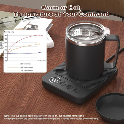 Felibeaco Coffee Mug Warmer & Mug Set for Desk, Smart Coffee Cup Warmer with 16oz Heated Mug, Cup Heater with Auto Shut Off for Office/Home, Coffee Gifts for Women/Men/Dad on Father‘s Day, Red