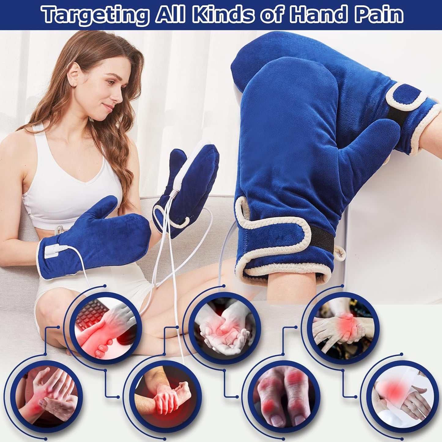 CAMECO 1 Pack Foot Ankle Heating Pad for Neuropathy Pain Relief, 86℉-158℉ Electric Heated Foot Warmer for Achilles Tendinitis & Plantar Fasciitis, Under Desk Heat Therapy Wrap Booties for Women Men