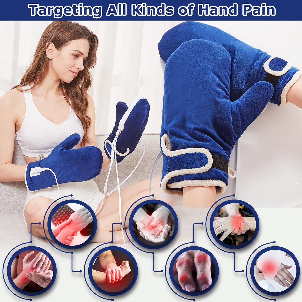 CAMECO 1 Pack Foot Ankle Heating Pad for Neuropathy Pain Relief, 86℉-158℉ Electric Heated Foot Warmer for Achilles Tendinitis & Plantar Fasciitis, Under Desk Heat Therapy Wrap Booties for Women Men