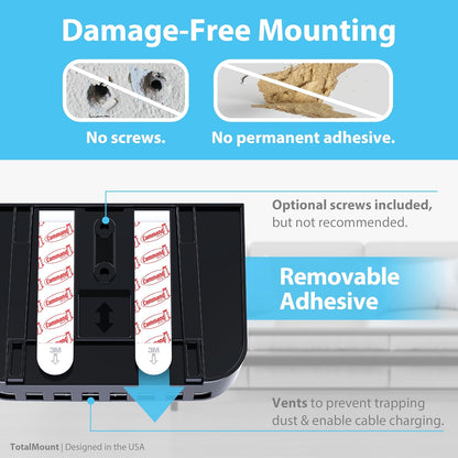 TotalMount Drop-Free Remote Holder – Removable Adhesive Strips – XL Black | Designed in the USA – Simply Put the Remotes In – No Tricky Magnet Alignment Needed (Holds 3 or 4 Remote Controls)