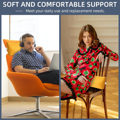Headrest Pillow for Patio Chaise Lounge Chair, Outdoor Chaise Pillows with Adjustable Elastic Stripe Head Resting Pillows for Recliner Office Chair, Dark Blue 2 Pack