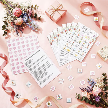 Pasimy 37 Pcs Self Care Bingo Game, 24 Self Care Bingo Cards