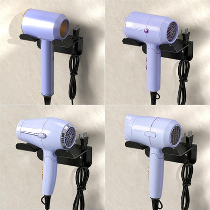 YIGII Hair Dryer Holder Wall Mounted Self Adhesive No Drill with Cord Organizer, Stainless Steel Storage for Bathroom Vanity Cabinet