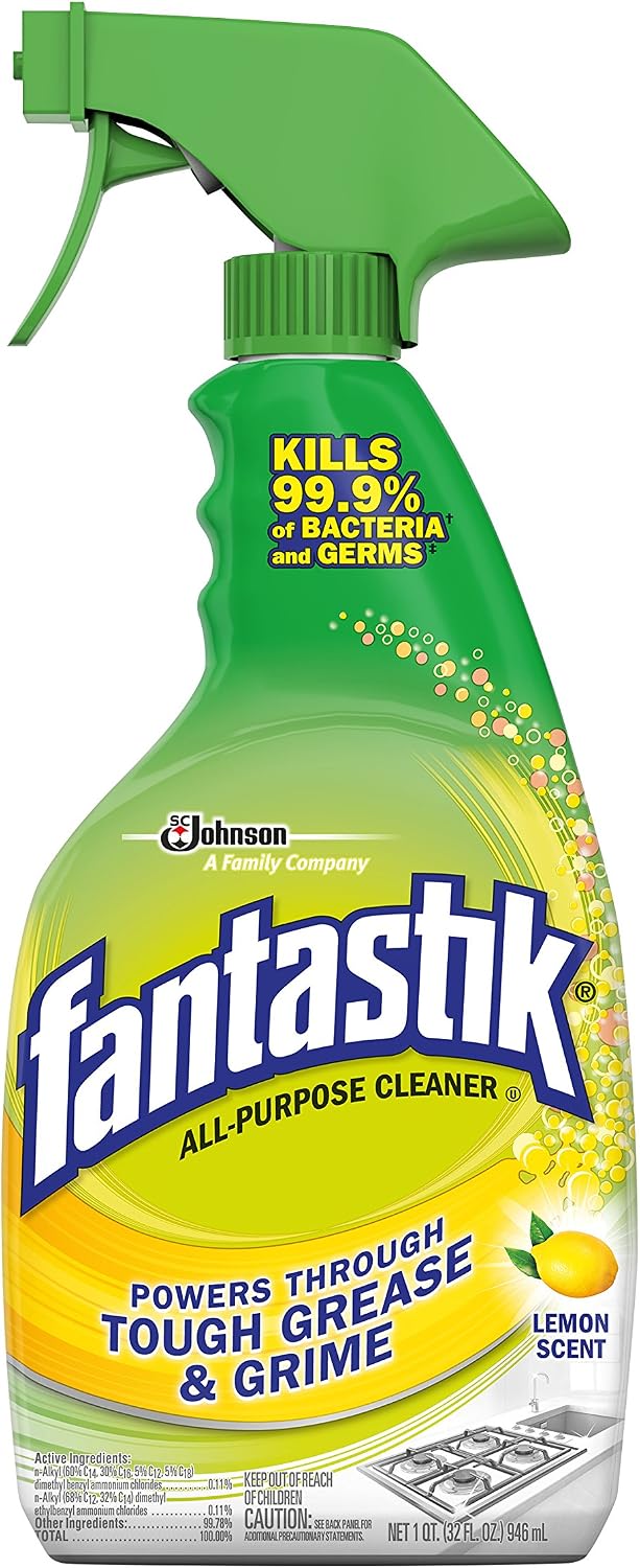 Fantastik All Purpose Cleaner, Multipurpose Surface Cleaner & Kitchen Grease Removal, Packaging Designed to Prevent Leakage and Breakage, Fresh Scent, 32 Fl Oz