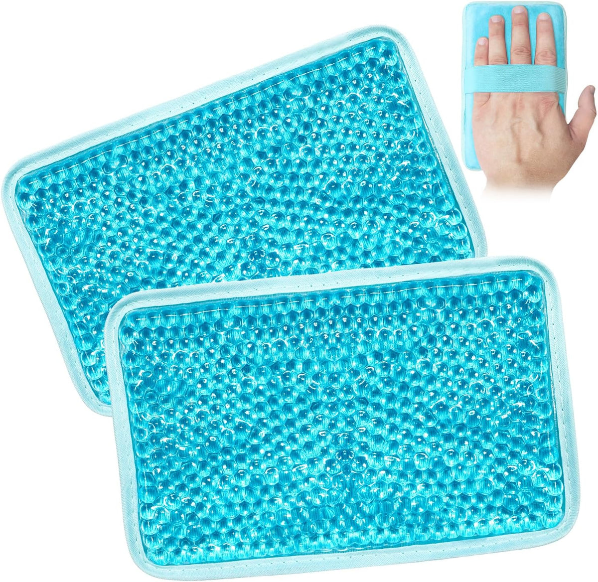 Gel Ice Packs for Injuries Reusable 2 Packs Hot Cold Gel Wrap with Strap
