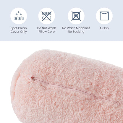 Berkshire Cervical Neck Roll Pillow with Extra-Fluffy™ Removable Cover, Multi-Purpose Bolster Cushion for Couch, Office & Travel, One Size 13.5" x 7.5", Smoke