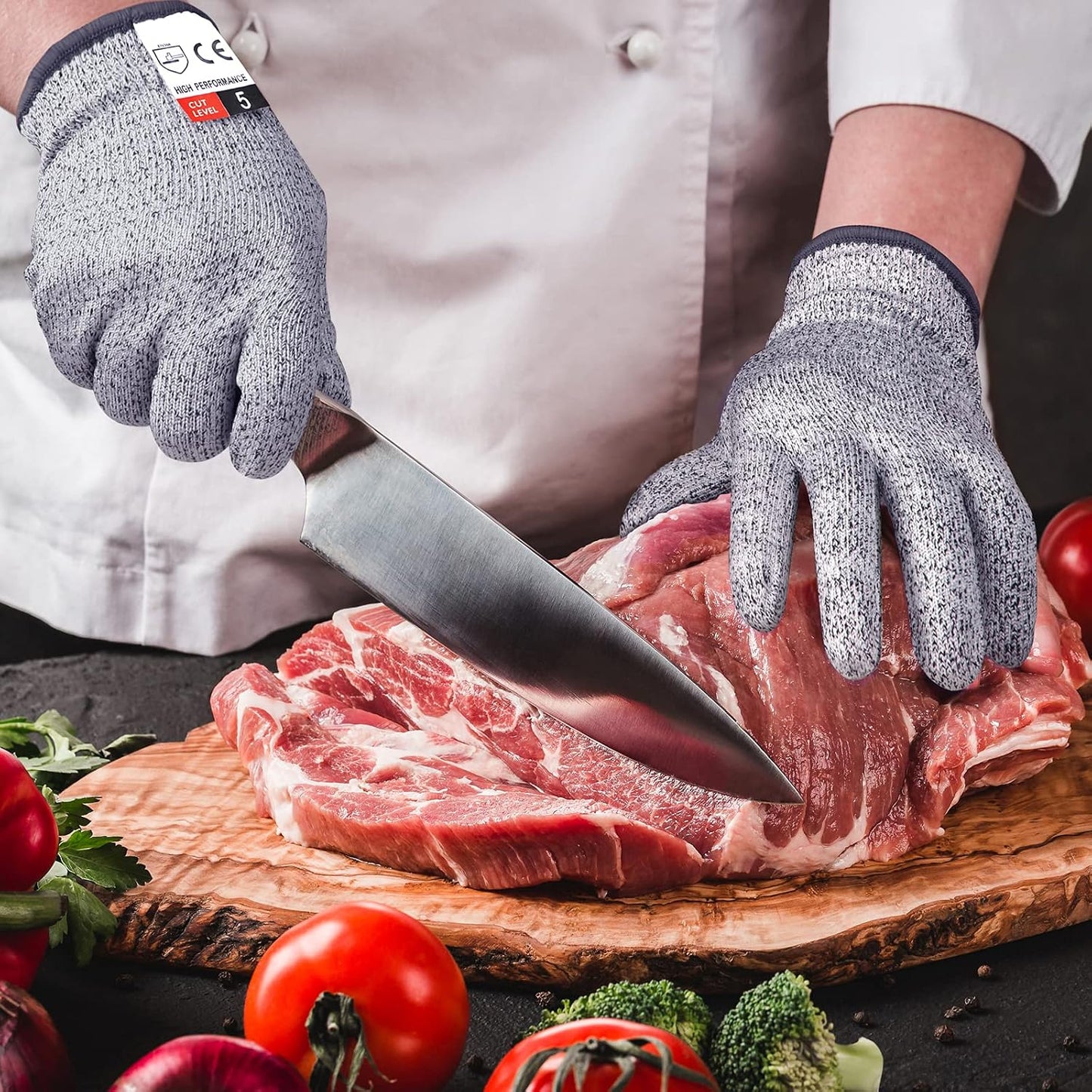 Cutting Gloves, 2 Pairs Cut Resistant Gloves, Cut Proof Gloves Kitchen | Cutting Gloves for Chef, Cut Gloves, Tesuchan