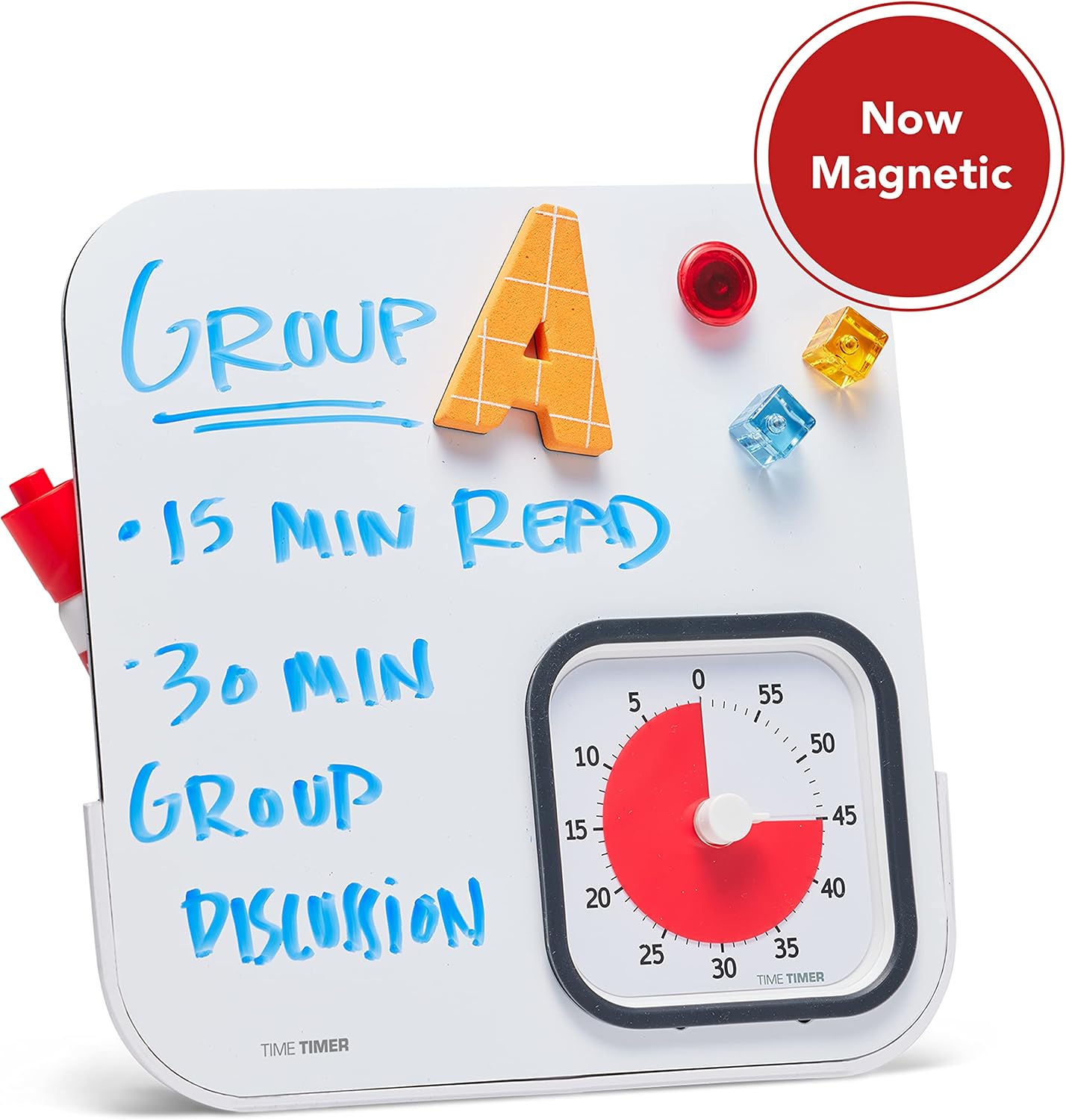 TIME TIMER MOD with Dry Erase Board — 60-Minute Visual Countdown Timer with Magnetic Whiteboard — for Notes, Chores, Classroom and Office Reminders, Visual Schedules, for Kids and Adults (Orange)