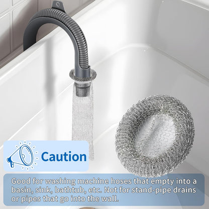 SUNHE YHK Lint Traps for Washing Machine, 40 Pieces | Stainless Steel Laundry Mesh Washer Hose Filter, 40 pcs Cable Ties, Catches Lint, Hair and Debris From Washer Drain Hoses