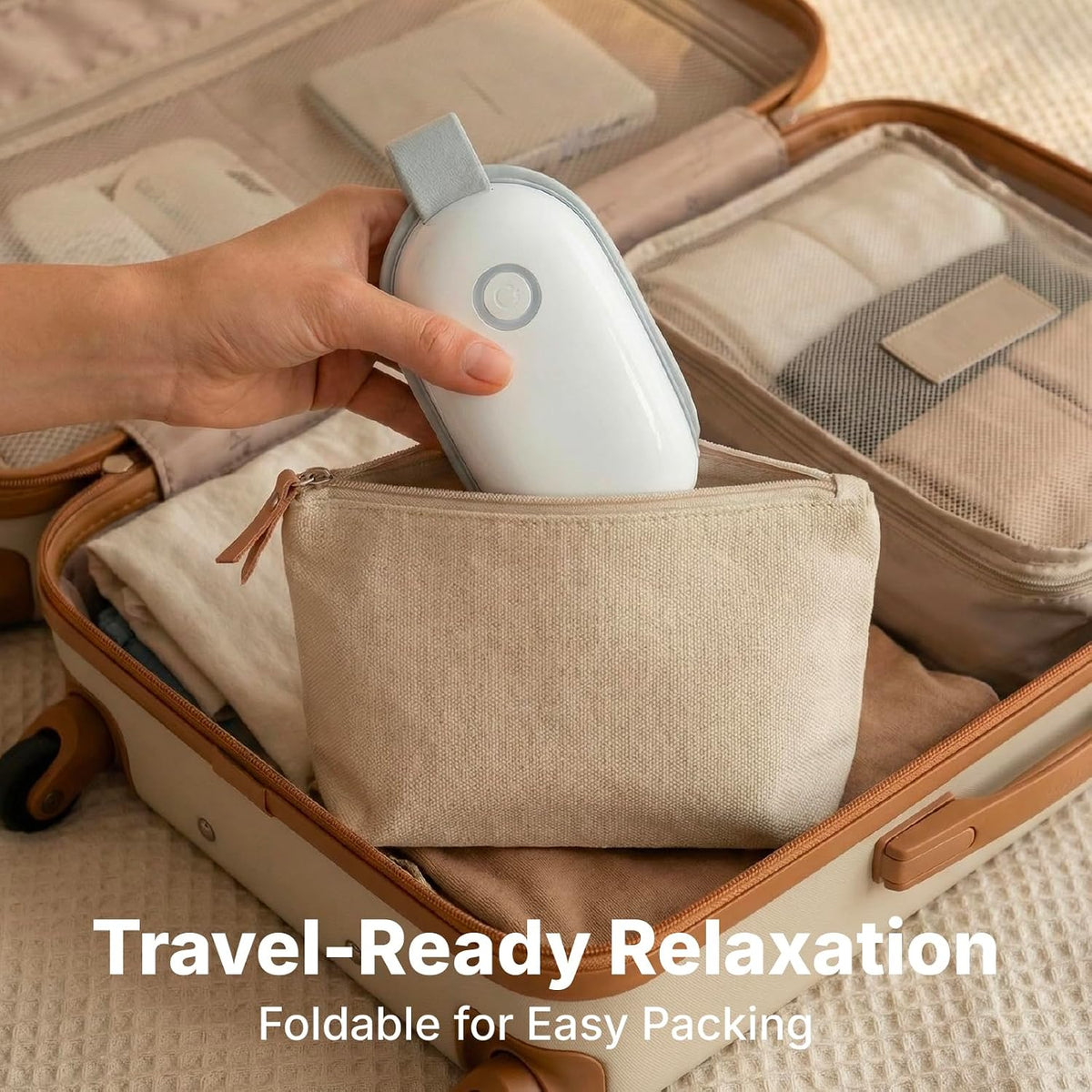 Eye Massager with Heat and Compression for Eye Strain Relief, Heated Eye Mask for Dry Eyes, Migraine & Stress Relief, Bluetooth Music, Rechargeable Foldable (Matte White)