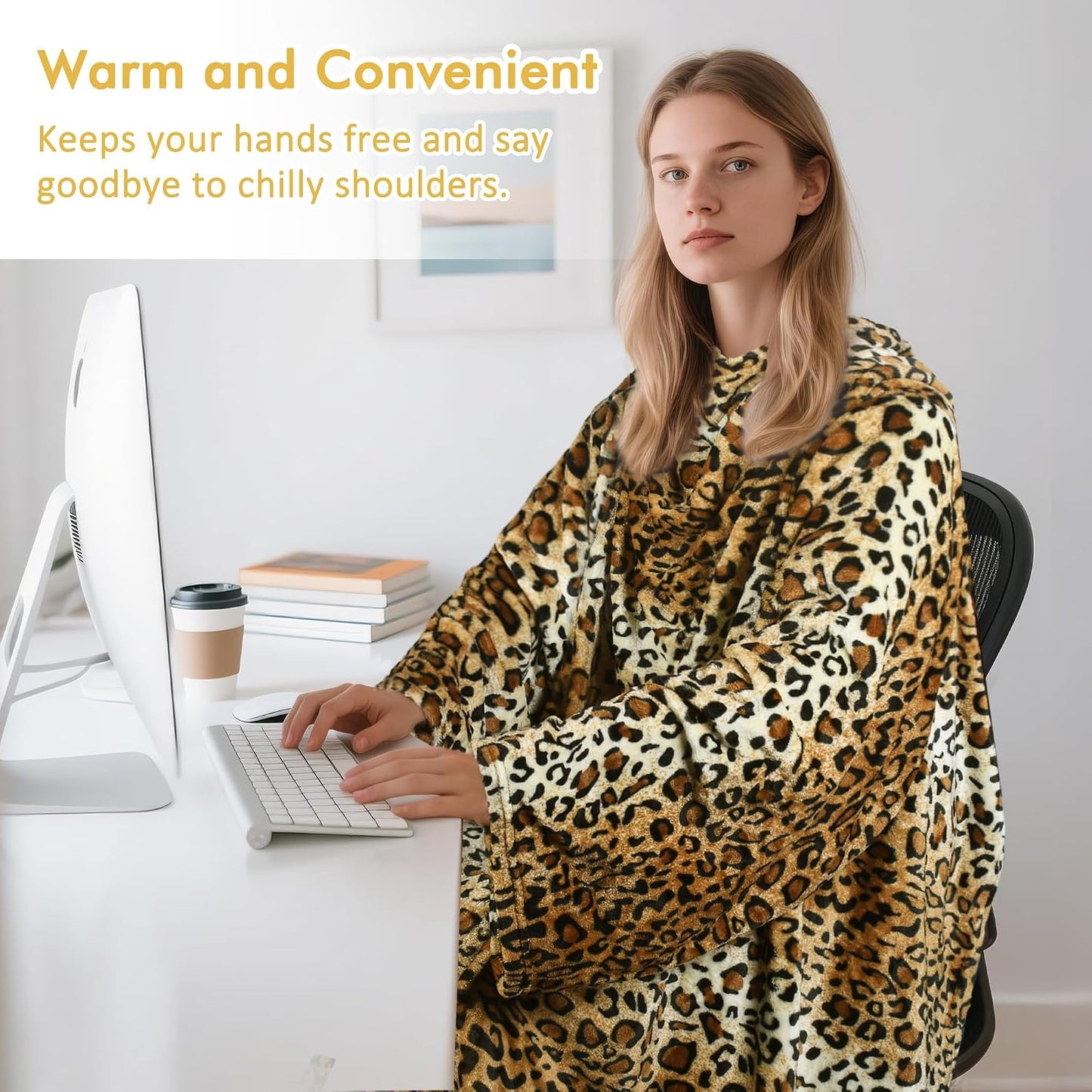 Catalonia Wearable Blanket with Sleeves & Foot Pocket for Adults | Soft Fleece Throw Wrap with Hands-Free Comfort, Perfect for Reading, TV Time & Relaxing, Christmas Gift for Women & Men