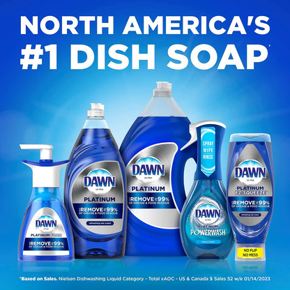 Dawn Powerwash Spray, Dish Soap, Dishwashing Liquid, Fresh, 1 Starter Kit + 3 Refills, 4x16 Fl Oz