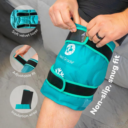 Medi Grade Knee Ice Pack Wrap, Reusable Ice Pack for Knee Pain and Surgery