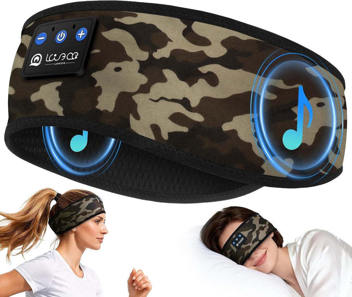 LOVE EYE Sleep Sport Headphones Wireless Bluetooth 5.4 Headband Headphone