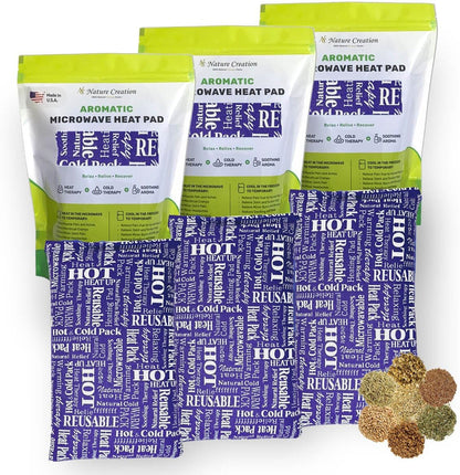Nature Creation Microwaveable Herbal Heating Pad - Microwave Heating Pad for Neck and Shoulders, Cold & Hot Pack, Heat Pack Warming Pad, Microwavable Heating Pads - Pack of 1 (Lavender Flowers)