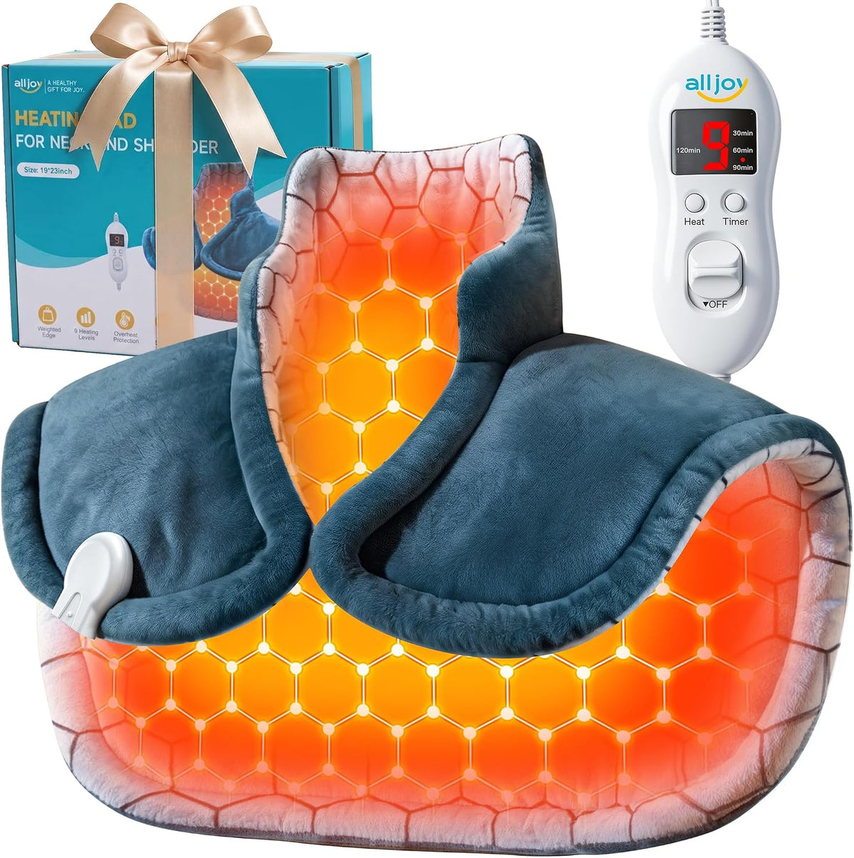 ALLJOY Graphene-Infused Heating Pad for Neck and Shoulders and Back