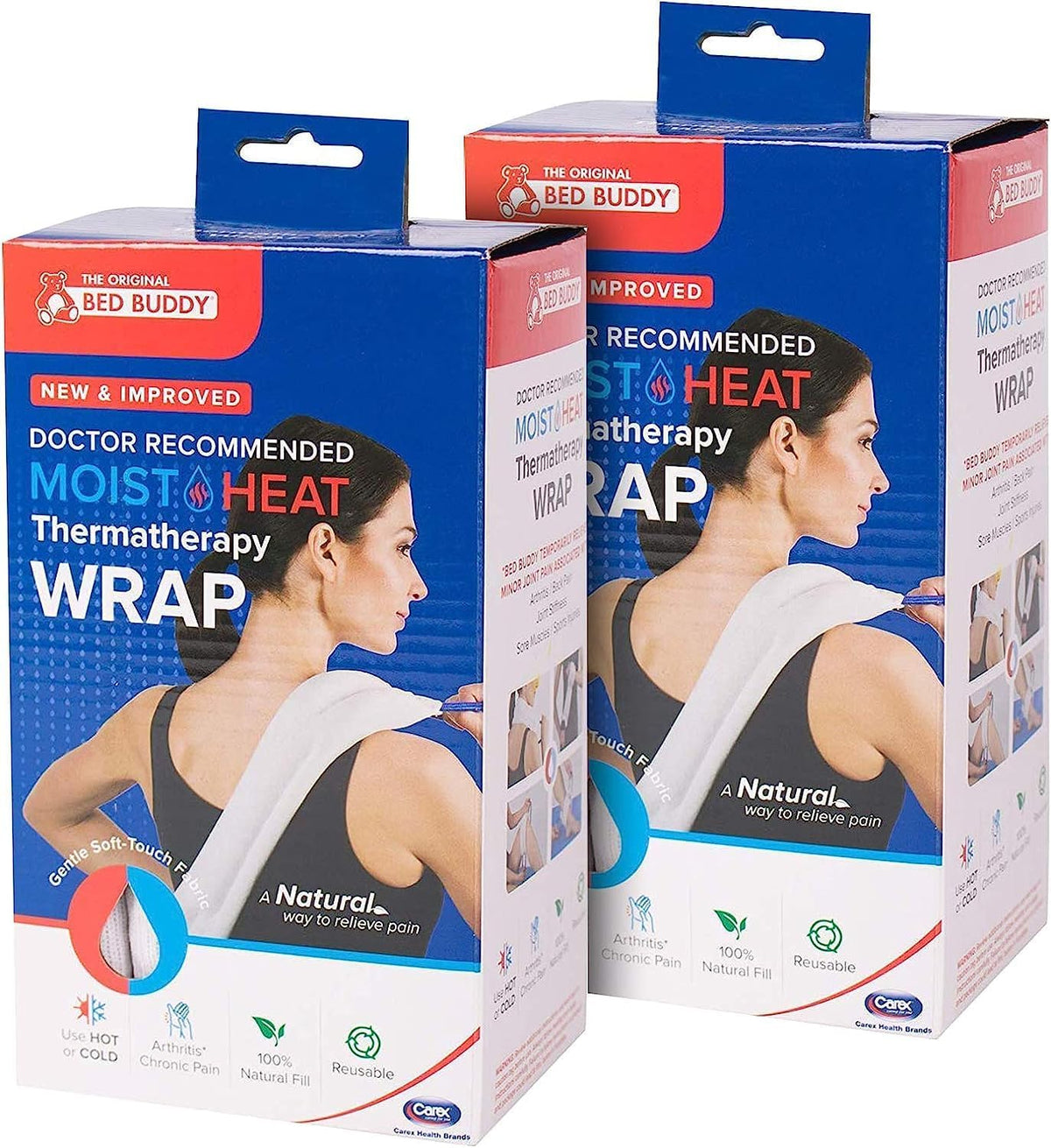 Bed Buddy 2-Pack Microwave Heating Pad for Sore Muscles, Heat Pad for Aches and Pain, Microwavable Heating Pads, Rice Bags for Heat Therapy, Cold and Heated Wrap and Warmer for Back, Neck, Joints