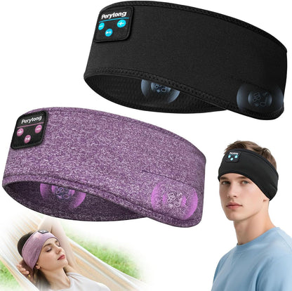 Perytong 2 Pack Sleep Headphones, Sleeping Headphones | Bluetooth Headband with Ultra-Thin HD Stereo Speaker, Wireless Headphone for Sports, Insomnia, Yoga, Air Travel, Meditation