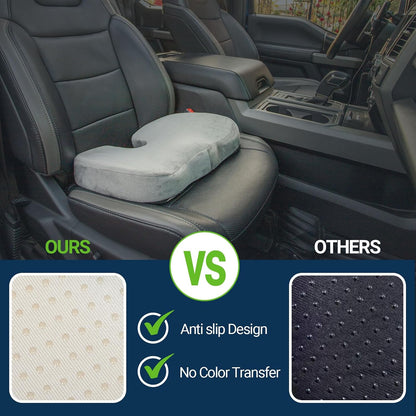 Season Guard Gel Memory Foam Seat Cushion for Tailbone Pain Relief, Black