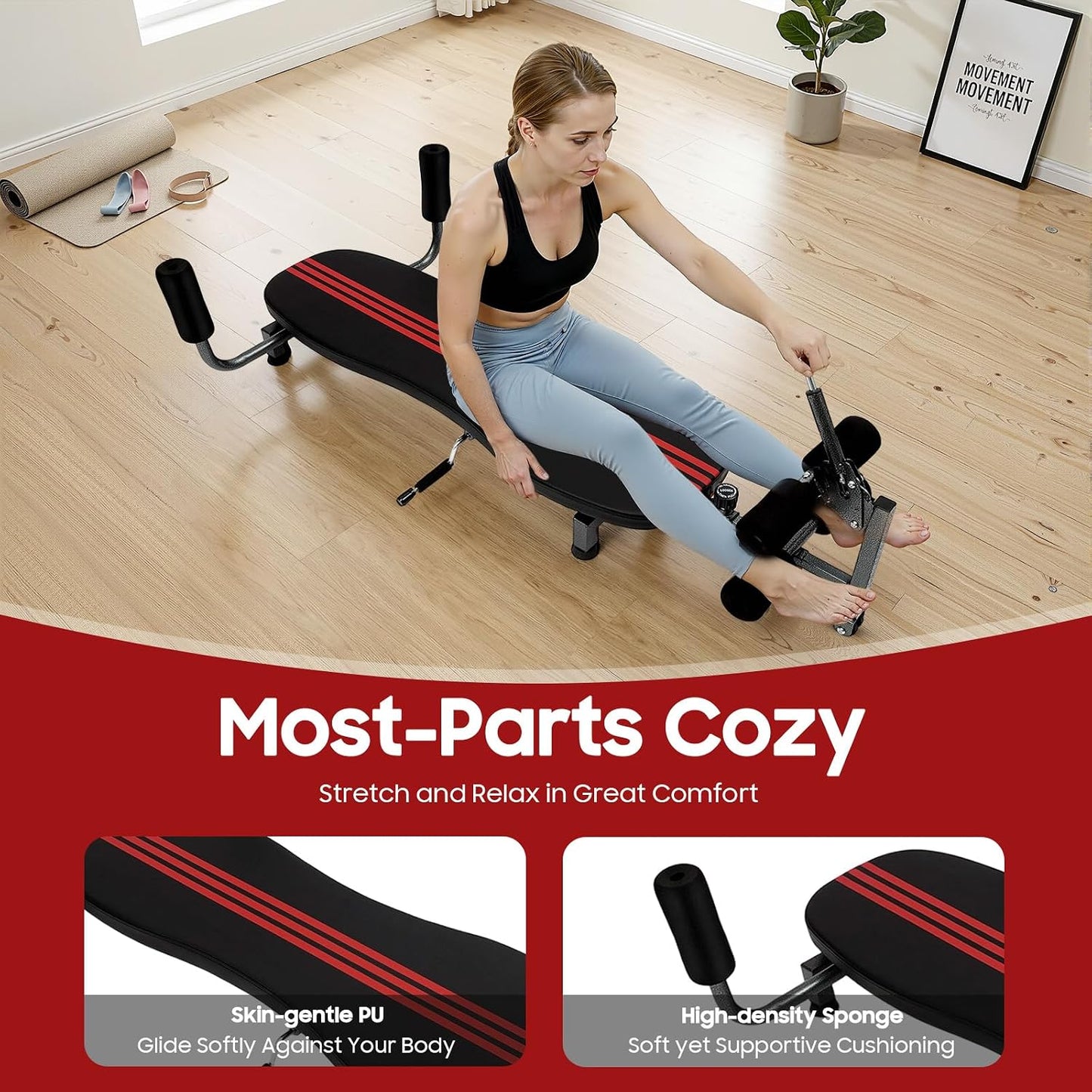 Back Stretch Decompression Bench Inversion Table for Home Workout | 330 lbs Capacity, Back Decompression, Home Gym Use